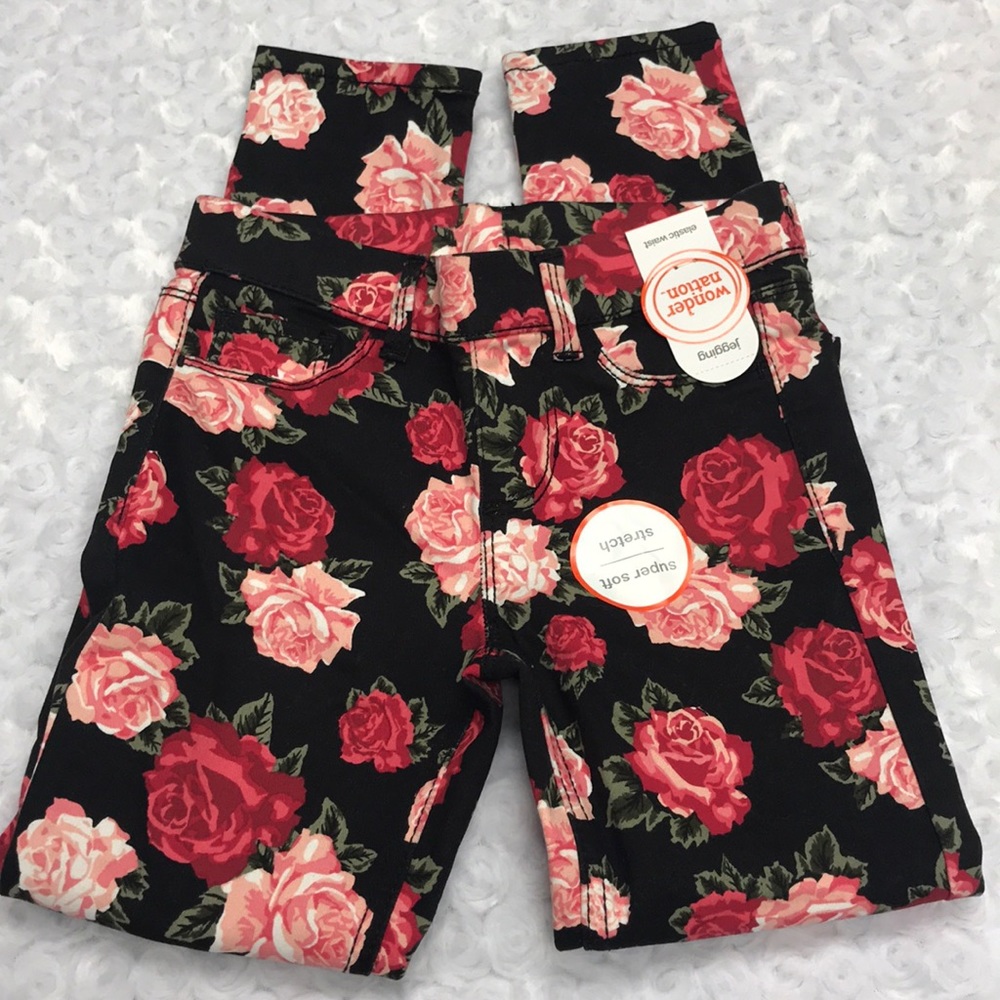 Floral print super soft stretch jeggings Small